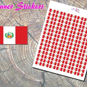 Peru Flag Planner Stickers, Printed Stickers, Latin America Stickers, South America Flag, Nation Flag Stickers, Erin Condren, Functional