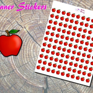 Autocollants Pomme Rouge, Autocollants Imprimés, Autocollants Fruits, Nourriture, Autocollants Mignons, Autocollants Kawaii, Erin Condren, Fonctionnel, Rappel