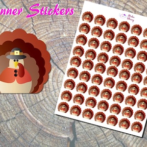 Adesivos para Planejador de Peru de Ação de Graças, Adesivos para Festas, Adesivos de Animais, Adesivos de Pássaros, Adesivos Fofos, Erin Condren, Funcional, Lembrete