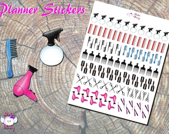 Beauty Salon Planner Stickers, Hair Dresser, Printed Stickers, Beauty Stickers, Hair Care Stickers, Cute Stickers, Reminder, Functional