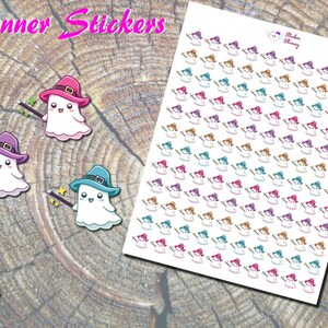 Stickers Halloween sorcière fantôme, Stickers fantômes, Stickers chapeau de sorcière, Stickers baguette magique, Stickers imprimés, St, Erin Condren