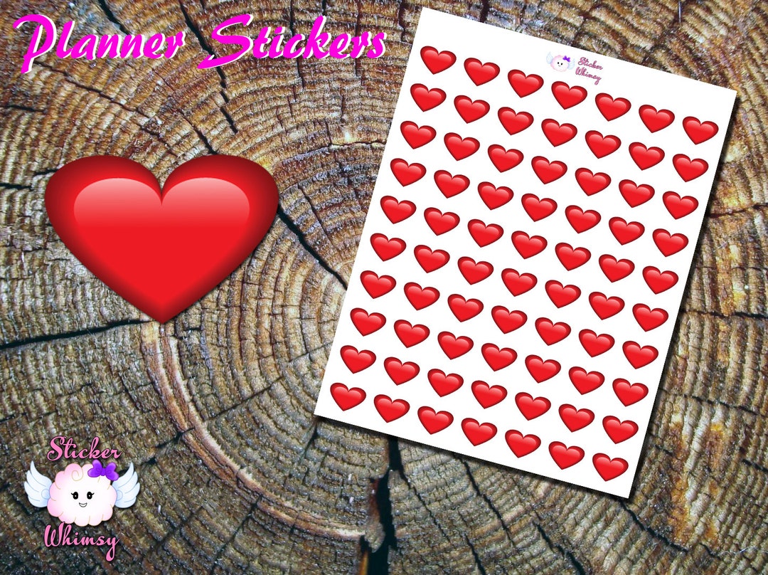 Red Heart Planner Stickers, Printed Stickers, Pretty, Cute Stickers ...