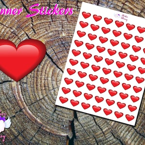 Red Heart Planner Stickers, Printed Stickers, Pretty, Cute Stickers, Valentines Day Stickers,  Stickers, Erin Condren, Functional, Reminder