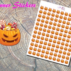 Halloween Jack-O-Lantern Planner Stickers, Pumpkin Stickers, Candy Stickers, Printed Stickers, Halloween Stickers, Spooky stickers, Bucket