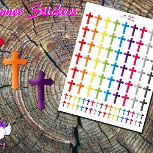 Cross Planner Stickers: Colorful Religious Reminders