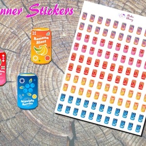 Autocollants pour agenda de canette de soda fruitée, Autocollants Imprimés, Autocollants Malbouffe, Pops Soda, Autocollants Soda, Autocollants Boissons D'été, Autocollants Boissons Fruitées