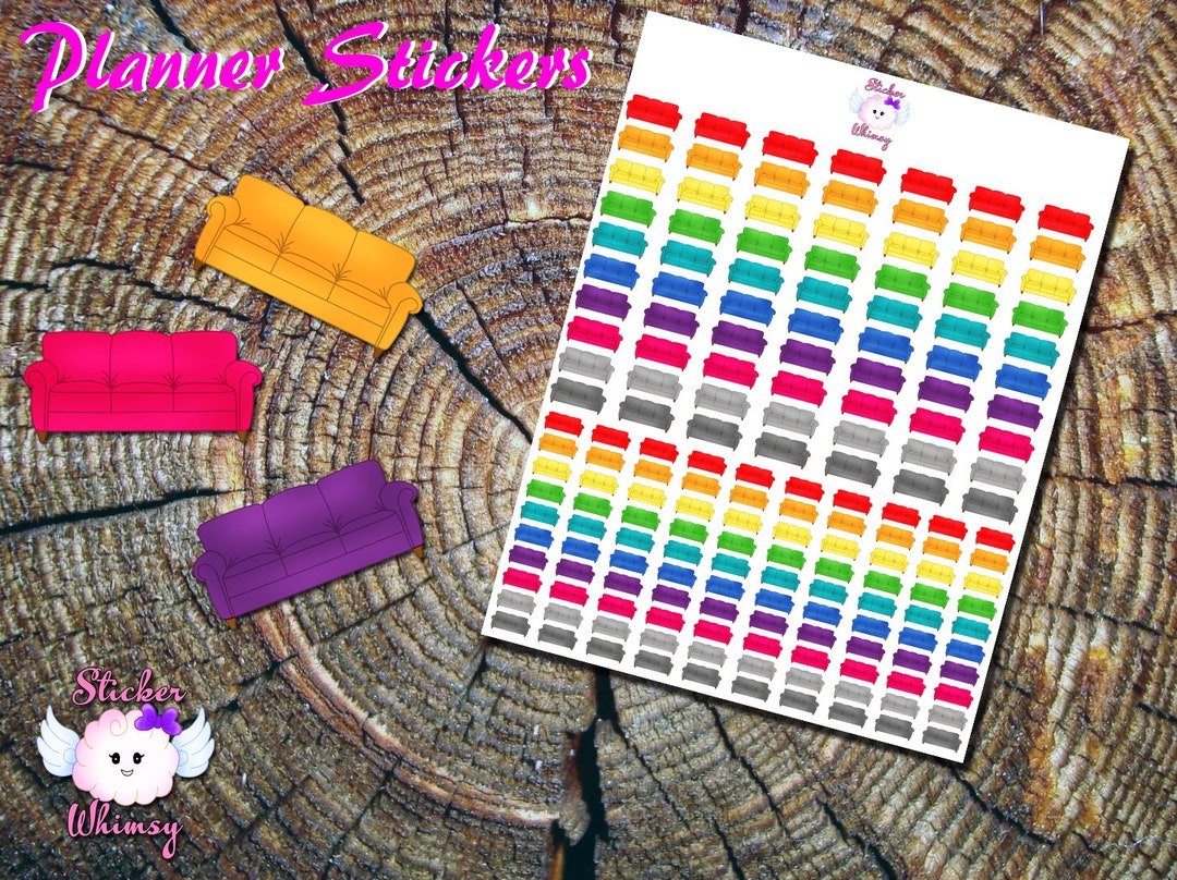Sofa Sticker Colorful Sofa Planner Stickers: 170 Furniture Stickers - Etsy