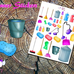 Cleaning Planner Stickers, Printed Stickers, House Chores Stickers, Cute Stickers, Housework Stickers, Erin Condren, Functional, Colorful
