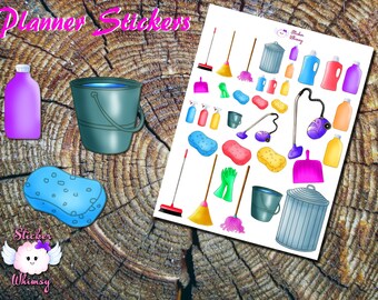 Cleaning Planner Stickers, Printed Stickers, House Chores Stickers, Cute Stickers, Housework Stickers, Erin Condren, Functional, Colorful