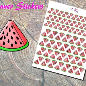 Stickers planificateur Tranches de pastèque, Stickers imprimés, Stickers fruits d'été, Stickers mignons, Stickers kawaii, Erin Condren, Fonctionnel