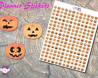 Halloween Jack-O-Lantern Planner Stickers, Pumpkin Sheet, Matte Functional Stickers