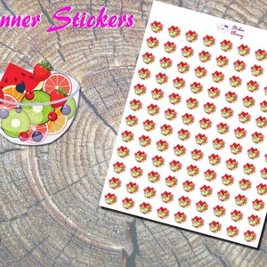 Stickers bol de fruits, Stickers imprimés, Stickers fruits, Nourriture, Stickers baies, Stickers pastèque, Stickers fraises,