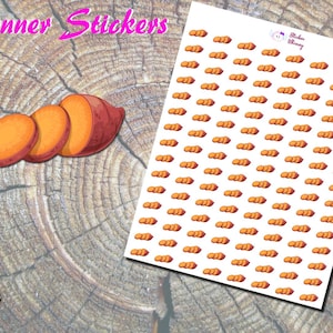 Pegatinas de boniato para planificador, pegatinas de ñame, pegatinas de boniato cocido, pegatinas de patata, pegatinas bonitas, pegatinas kawaii, pegatinas impresas