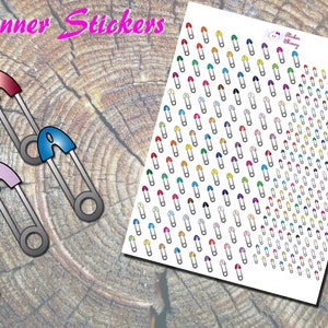 Adesivi colorati con spille da balia, adesivi per neonati, adesivi per bambini, adesivi carini, adesivi per planner, adesivi, Erin Condren, divertenti