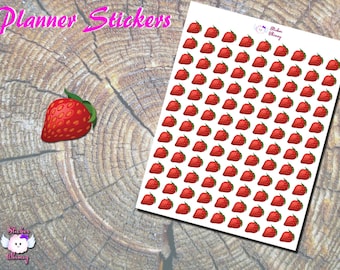 Erdbeer Planer Sticker: Kawaii Obst Sticker