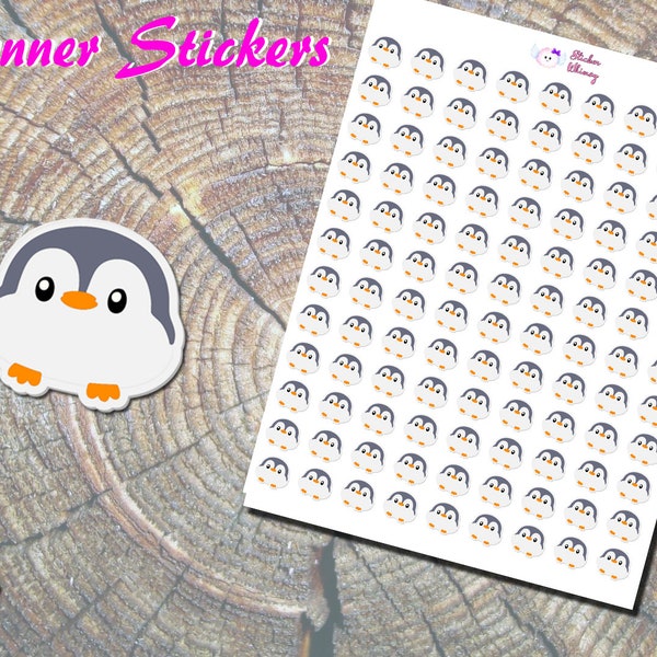 Cute Mini Penguin Planner Stickers, Bird Stickers, Zoo Animal Stickers, Paper Stickers, Erin Condren, Functional Stickers, Reminder Stickers