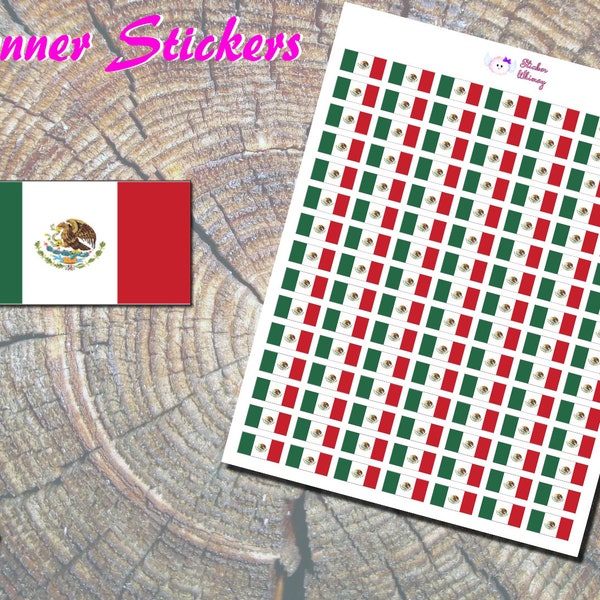 Mexico Flag Planner Stickers, Printed Stickers, Latin America Stickers, North America Flag, Flag Stickers, Erin Condren, Functional