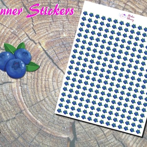 Stickers myrtille, Stickers imprimés, Stickers fruits, Nourriture, Stickers baies, Stickers kawaii, Erin Condren, Fonctionnel, Rappel
