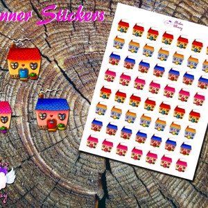 House Planner Stickers, Printed Stickers, Home Stickers, Cute Stickers, Building Stickers, Erin Condren, Functional, Reminder, Colorful