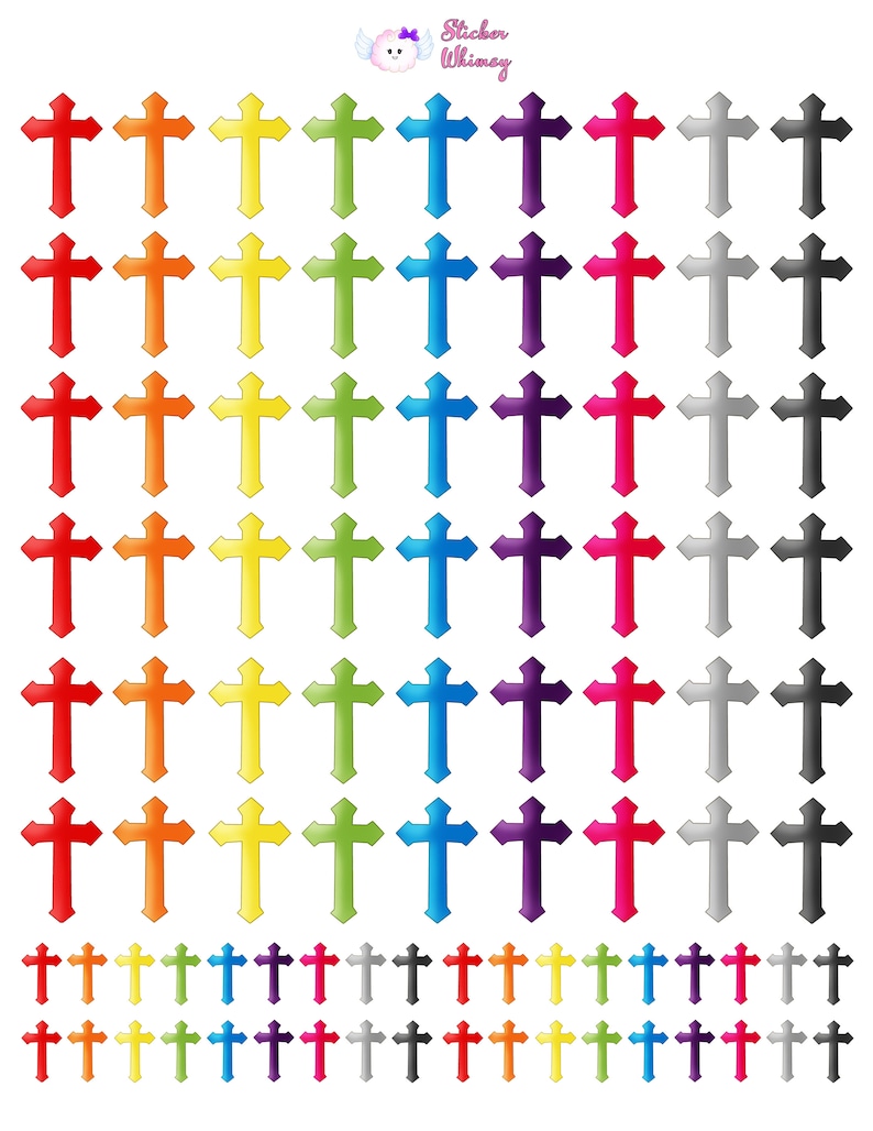Cross Planner Stickers: Colorful Religious Reminders - Etsy