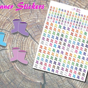 Autocollants colorés de l'agenda pour bottes de pluie, Autocollants imprimés, Stickers jour de pluie, Stickers mode, Pluie printanière, Rappel, Fonctionnel, Erin Condren
