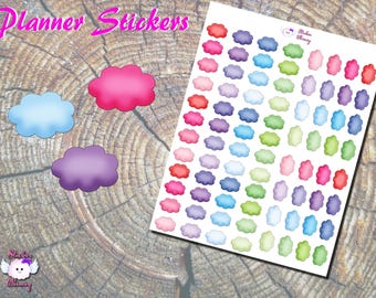 Pegatinas de planificador de nubes coloridas: pegatinas de recordatorio esponjosas