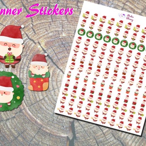 Chibi Santa Planner Stickers, Printed Stickers, Winter Stickers, Christmas Stickers, Happy Santa Stickers, Holiday Stickers, Cute Stickers