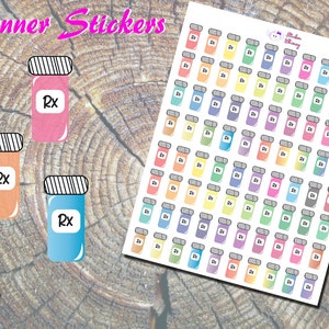 Pill Bottle Planner Stickers, Medication Stickers, Pharmacy Stickers, Paper Stickers, Erin Condren, Functional Stickers, Reminder Stickers