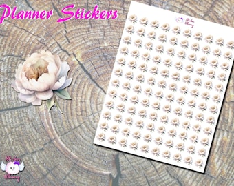 White Peony Planner Stickers: Vintage Floral Stickers