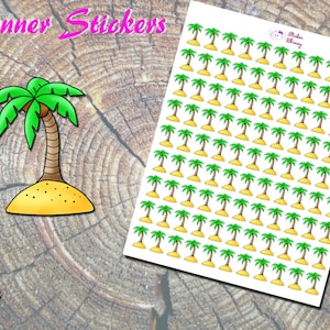 Palm Tree Stickers, Printed Stickers, Tropical Tree Stickers, Tree Stickers, Nature Stickers, Cute Stickers, Erin Condren, Functional