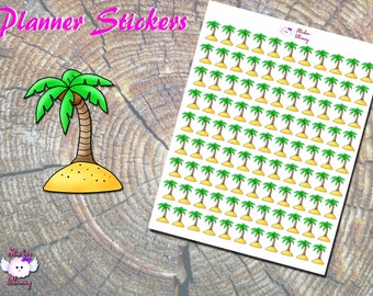 Plannerstickers palmboom: tropische scrapbookingstickers