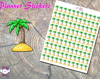 Palm Tree Stickers, Printed Stickers, Tropical Tree Stickers, Tree Stickers, Nature Stickers, Cute Stickers, Erin Condren, Functional