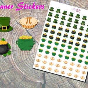 St. Patrick's Day Planner Stickers: Leprechaun Hat, Pot of Gold (remake)