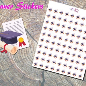 Pegatinas para planificador de graduación, pegatinas impresas, pegatinas para sombreros, pegatinas bonitas, pegatinas para diplomas, pegatinas para certificados, funcionales, recordatorios