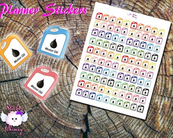 Motor Oil Planner Stickers, Reminder, Colorful (100 pc)