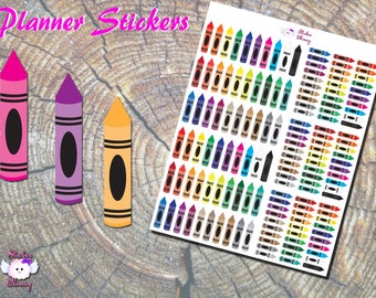 Pegatinas de Crayon Planner, pegatinas impresas, pegatinas de arte, suministros de dibujo, pegatinas lindas, medios artísticos, Erin Condren, funcional, colorido