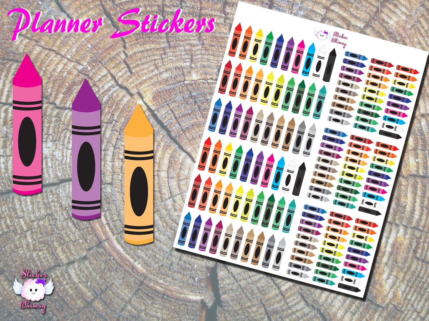 Crayons with Icon Portrait - Label