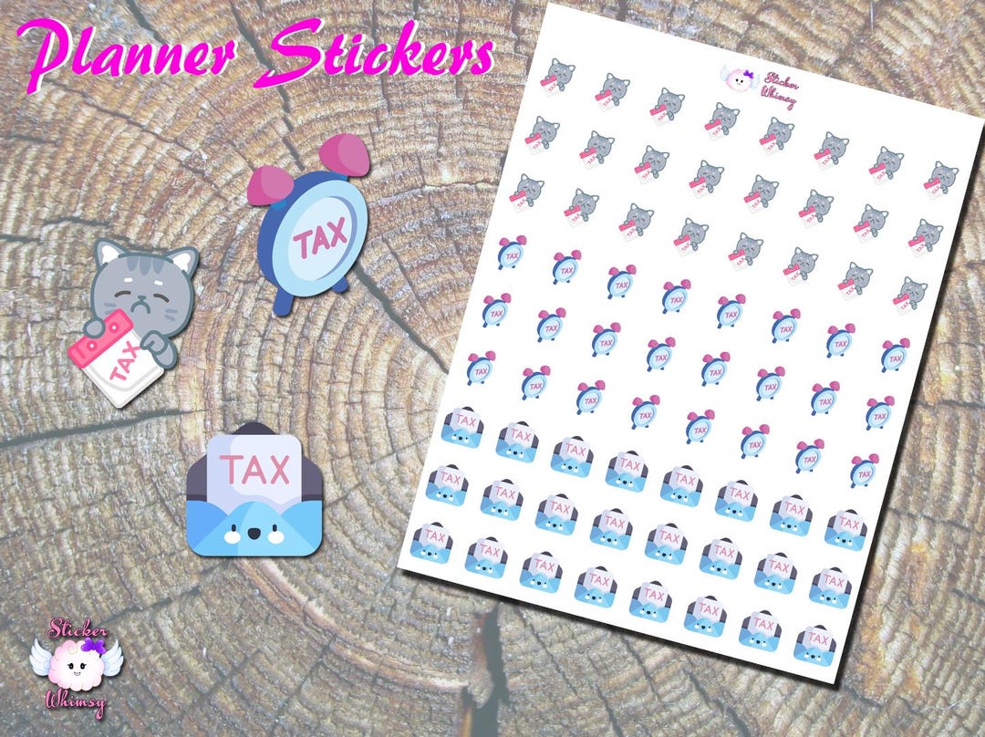 Tax Planner Stickers, Cat, Clock, Envelope - Etsy
