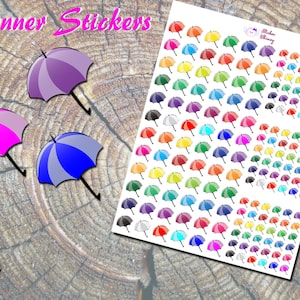 Umbrella Planner Stickers, Printed Stickers, Rainy Day Stickers, Spring Stickers, Snow, Rain, Reminder, Functional, Erin Condren, Colorful