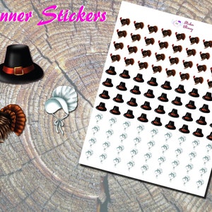 Adesivos para Planejador de Peru de Ação de Graças, Adesivos para Festas, Adesivos de Animais, Adesivos de Pássaros, Adesivos Fofos, Erin Condren, Funcional, Lembrete