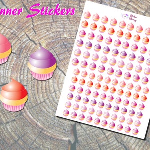 Pink Cupcake Planner Stickers, Printed Stickers, Bakery Stickers, Cute Stickers, Valentines Day Stickers, Erin Condren, Functional, Reminder