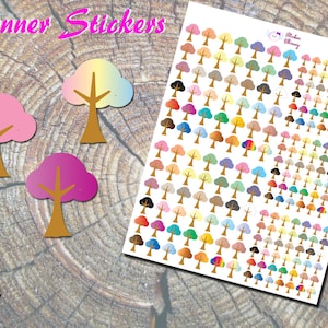 Tree Stickers, Printed Stickers, Nature Stickers, Plant Stickers, Cute Stickers, Kawaii, Erin Condren, Functional, Reminder, Colorful