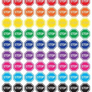 Colorful Stop Sign Planner Stickers - 80 Count image 2