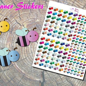 Bee Planner Stickers, Printed, Insect Stickers, Bug Stickers, Cute Stickers, Kawaii Stickers, Erin Condren, Functional, Reminder, Colorful