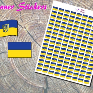 Pegatinas para planificador con la bandera de Ucrania, pegatinas impresas, pegatinas de apoyo a Ucrania, pegatinas con la bandera europea, pegatinas bonitas, Erin Condren, funcionales