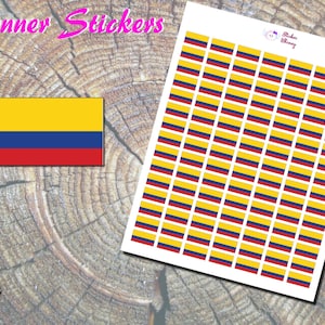 Adesivos para agenda da bandeira da Colômbia, adesivos impressos, adesivos da bandeira da América Latina, bandeira da América do Sul, adesivos de bandeira, Erin Condren, funcionais