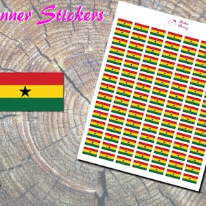 Adesivi con bandiera del Ghana, adesivi stampati, adesivi con bandiera africana, bandiera dell'Africa orientale, adesivi con bandiera nazionale, adesivi con stella nera, funzionali