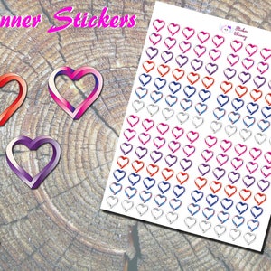 Rosa Herz Planner Aufkleber, gedruckte Aufkleber, niedliche Aufkleber, Valentinstag Aufkleber, 3D Herz Aufkleber, funktional, Erinnerung, bunt