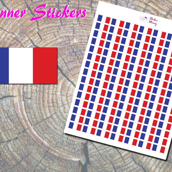 France Flag Planner Stickers, Printed Stickers, European Flag Stickers, French Flag Stickers, Flag Stickers, National Flag Functional