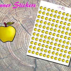 Autocollants Pomme Jaune, Autocollants Imprimés, Autocollants Fruits, Nourriture, Autocollants Mignons, Autocollants Kawaii, Erin Condren, Fonctionnel, Rappel